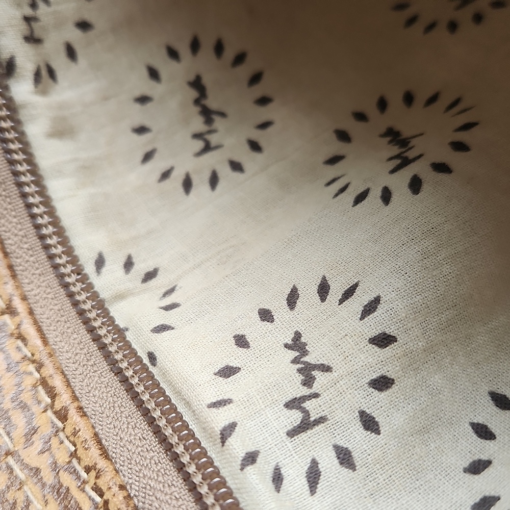 Myra Brown and Cream Women's Bag With Leather Accents - Picture 10 of 12